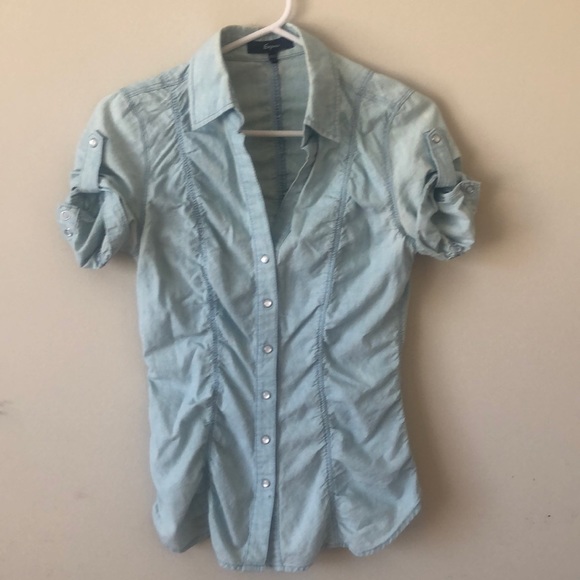 Express denim button up Top - Picture 1 of 5
